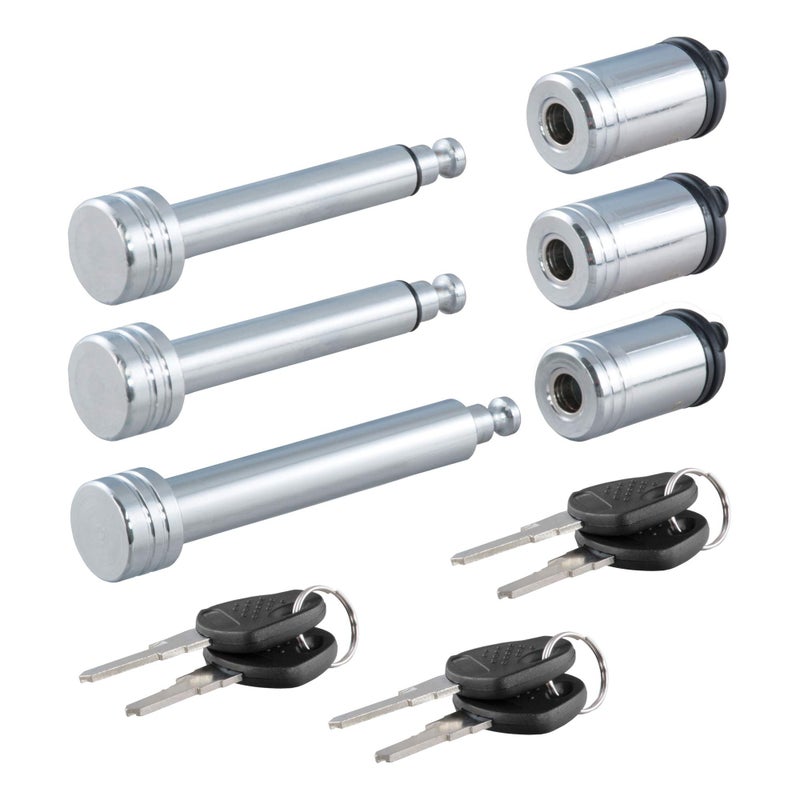 CURT 70005 Rambler RV Tow Bar Lock Set, 3-Pack, Keyed-Alike - Image 1